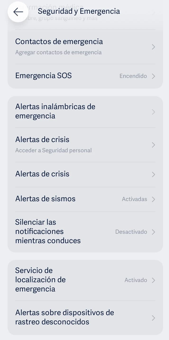 14720 Configuración de alertas de emergencia en Android: contactos, SOS, sísmicas, etc.